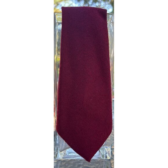 Vintage Etienne Aigner Maroon Wool Extra Wide Neck Tie - Picture 1 of 3